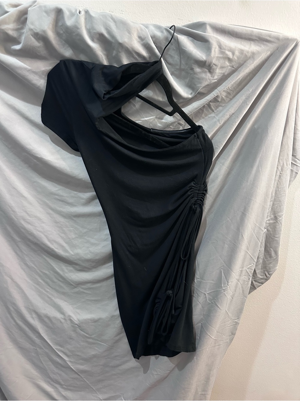 I.AM.GIA Black One-Shoulder Ruched Side Dress